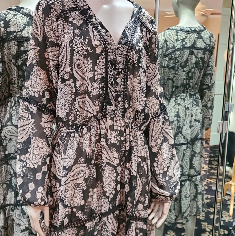 Boho Sheer Dress Knox Rose Size Large